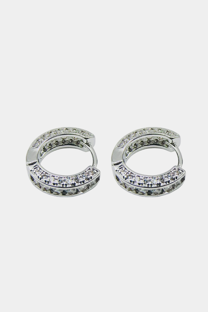 BOUCLES D'OREILLES CRÉOLE PAVE